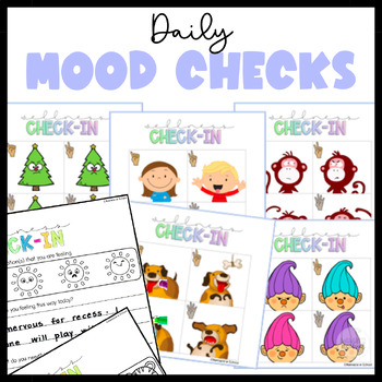 Preview of Mood Meter Daily Emotional SEL Check In for Morning Meeting and Counseling