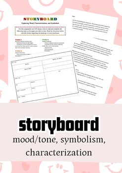 Preview of Mood/Tone, Characterization, and Symbolism Storyborad