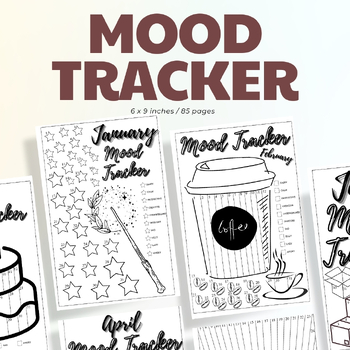 Preview of Mood Tracker Journal / Editable Canva Template