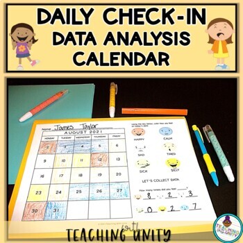 Preview of Daily Check-in Data Analysis Calendar I Social and Emotional Learning I UPDATED