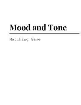 Preview of Mood and Tone Matching Game