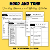 Mood and Tone Reading Student Worksheets Activities and Lesson