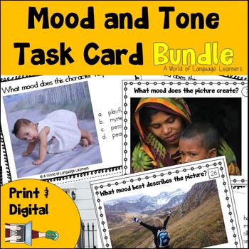Preview of Mood and Tone Task Card Bundle