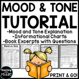 Mood and Tone Tutorial Reading Comprehension Worksheet Lan