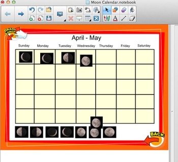 Preview of Moon Calendar - SmartBoard - FOSS 3rd Grade - Sun, Moon, and Stars