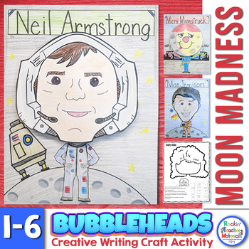 Preview of Moon Creative Writing or Biography Research Bubbleheads