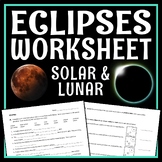 Lunar and Solar Eclipses Worksheet Middle School