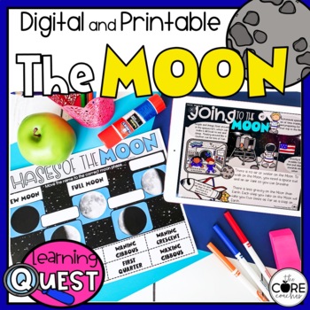 Preview of Moon Independent Work - Moon Phases Print & Digital Space Activities