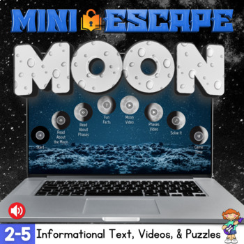 Preview of Moon & Moon Phases Digital Escape: Informational Text, Videos, Puzzles 