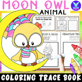 Moon Owl Coloring Tracing Writing Activities Packet Mini Book