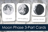 Moon Phase 3-Part Nomenclature Cards- Montessori