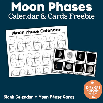 Preview of Moon Phase Calendar and Cards FREEBIE