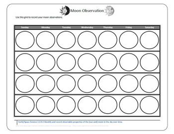 Preview of Moon Phase Collection Sheet Monthly Grid FREEBIE