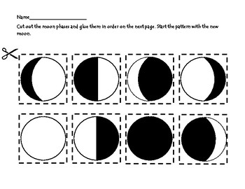 Moon Phase Sort (cut and paste) by Heather Elizabeth Creations | TpT