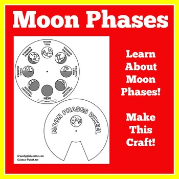 Preview of MOON PHASES Activity Worksheet Craft 1st 2nd 3rd 4th Grade | PHASES OF THE MOON