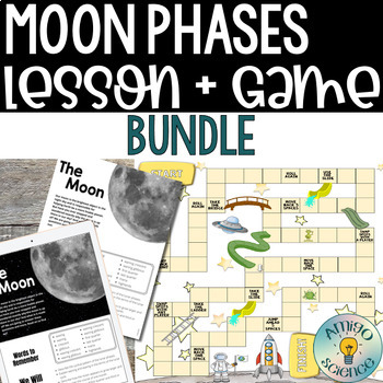 Preview of Moon Phases Activity - Reading Passages with BoardGame Bundle!