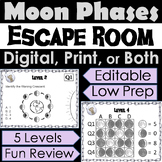 Moon Phases Activity Escape Room Lunar Cycle: Great for To