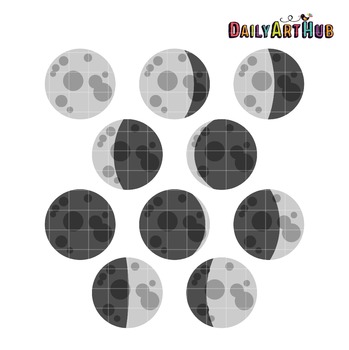 Moon Phases Art Clip Art - Great for Art Class Projects! by Daily Art Hub