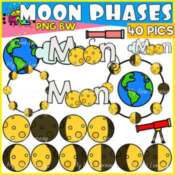 Moon Phases Clip Art Set by My New Learning | TPT