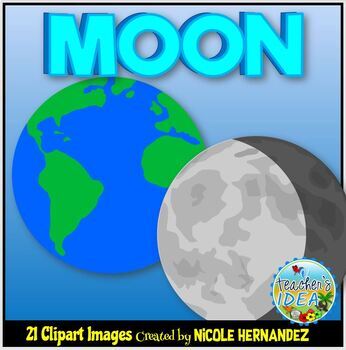 Moon Phases Clipart by Nicole Hernandez - A Teacher's Idea | TPT