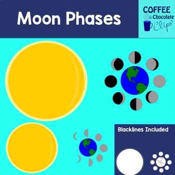 Moon Phases Clipart by Coffee and Chocolate | TPT