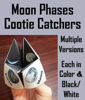 Preview of Moon Phases Activity Foldable: Cootie Catcher: Total Solar Eclipse 2024 Craft