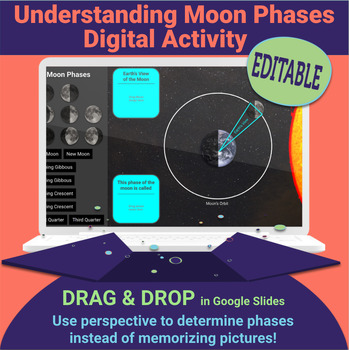 Preview of Moon Phases DRAG & DROP Digital Activity | Prepare for the April 2024 Eclipse!