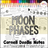 Moon Phases Doodle Notes | Waxing Waning Phases of the Moo