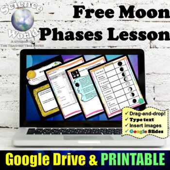 Preview of Moon Phases & Eclipse Digital Lesson | Space Notebook Bundle