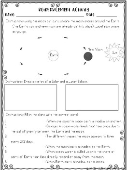 Moon Phases Eclipses and Tides NO PREP Lesson by Smith Science and Lit