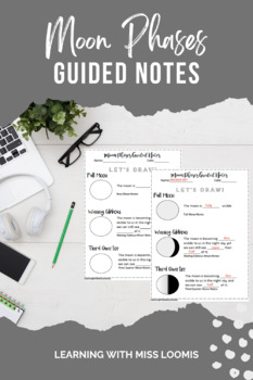 Preview of Moon Phases Guided Notes