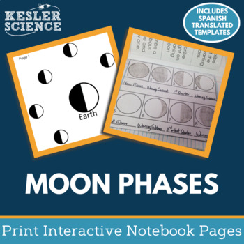 Preview of Moon Phases Interactive Notebook Pages - Paper INB