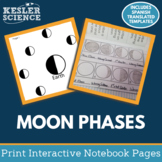 Moon Phases Interactive Notebook Pages - Paper INB