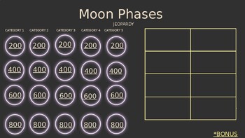 Preview of Moon Phases Jeopardy