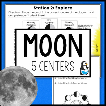 Preview of Moon Phases & Layers Science Centers | 3rd 4th Grade Reading Vocabulary Diagram