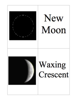 Preview of Moon Phases Matching Game