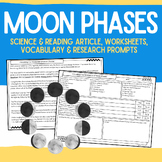Moon Phases: No-Prep Science Packet: Passage, Worksheets, 