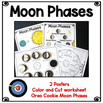 Preview of Moon Phases: Posters and Worksheets