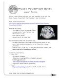 Notes & Quiz for Moon Phases PowerPoint