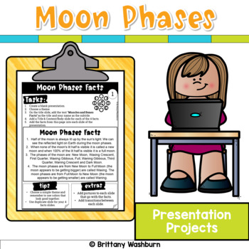Preview of Moon Phases Presentation Projects