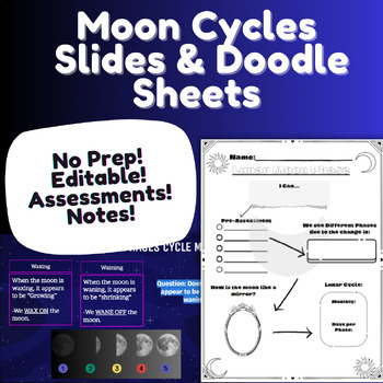 Preview of Moon Phases Slides and Doodle Sheets!