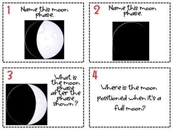 Moon Phases Task Cards by Brittany Ensminger | TPT