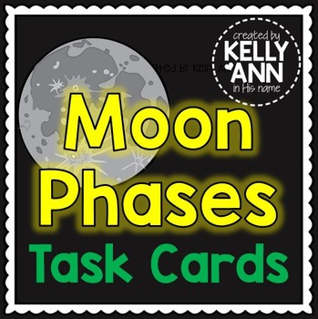 Preview of Moon Phases Task Cards: Easy Phases of the Moon Activity 