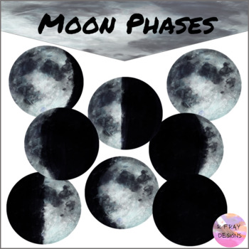 Moon Phases Watercolor Clip Art by R Fray Designs | TPT