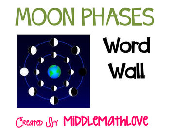 Preview of Moon Phases Word Wall (Earth Science)