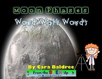 Preview of Phases of the Moon Word Wall Words With Pictures