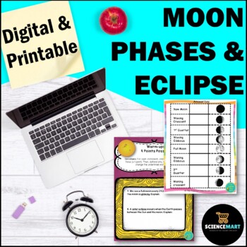 Preview of Moon Phases and Eclipse Digital Lesson | Space Science Unit
