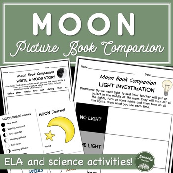 Preview of Moon Phases and Light Mini Unit for 1st Grade (ELA and Science Activities)