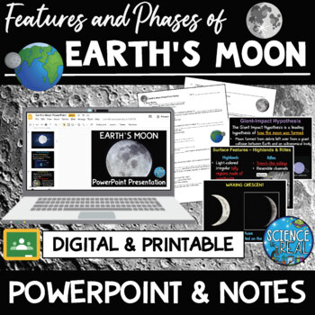 Preview of Moon PowerPoint with Notes, Questions, and Kahoot