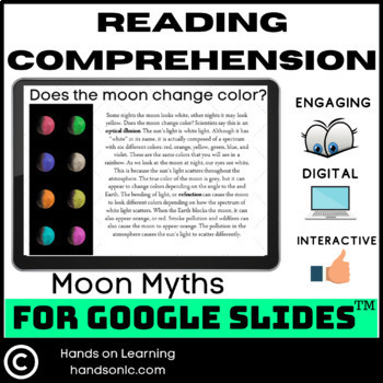 Preview of Moon Reading Comprehension for Google Slides